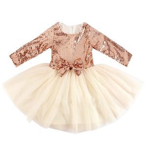 Girls’ Rose Gold Sequins and Ivory Tulle Flower Girl, Easter, Birthday Dress